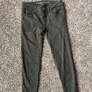 AEO army green jegging jeans